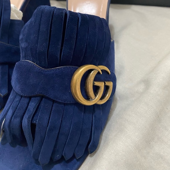 Gucci Marmont sandal- Navy Suede - Picture 4 of 8
